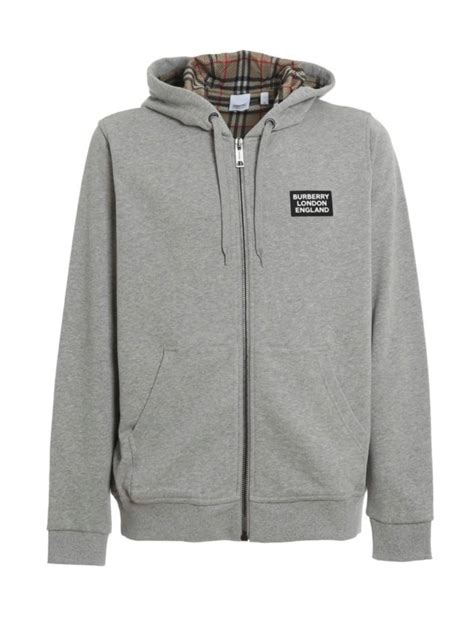 burberry london england hoodie grey|grey Burberry zip up hoodie.